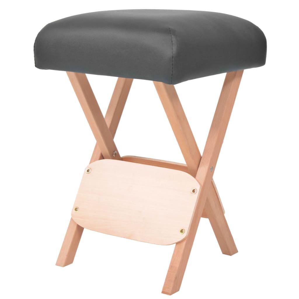 Foldbar massagestol 12 cm tykt sæde 2 bolsterpuder hvid