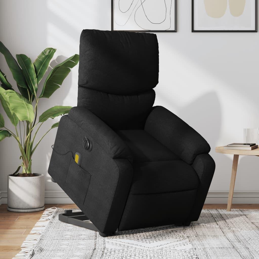 Elektrisk massagestol med løftefunktion stof sort