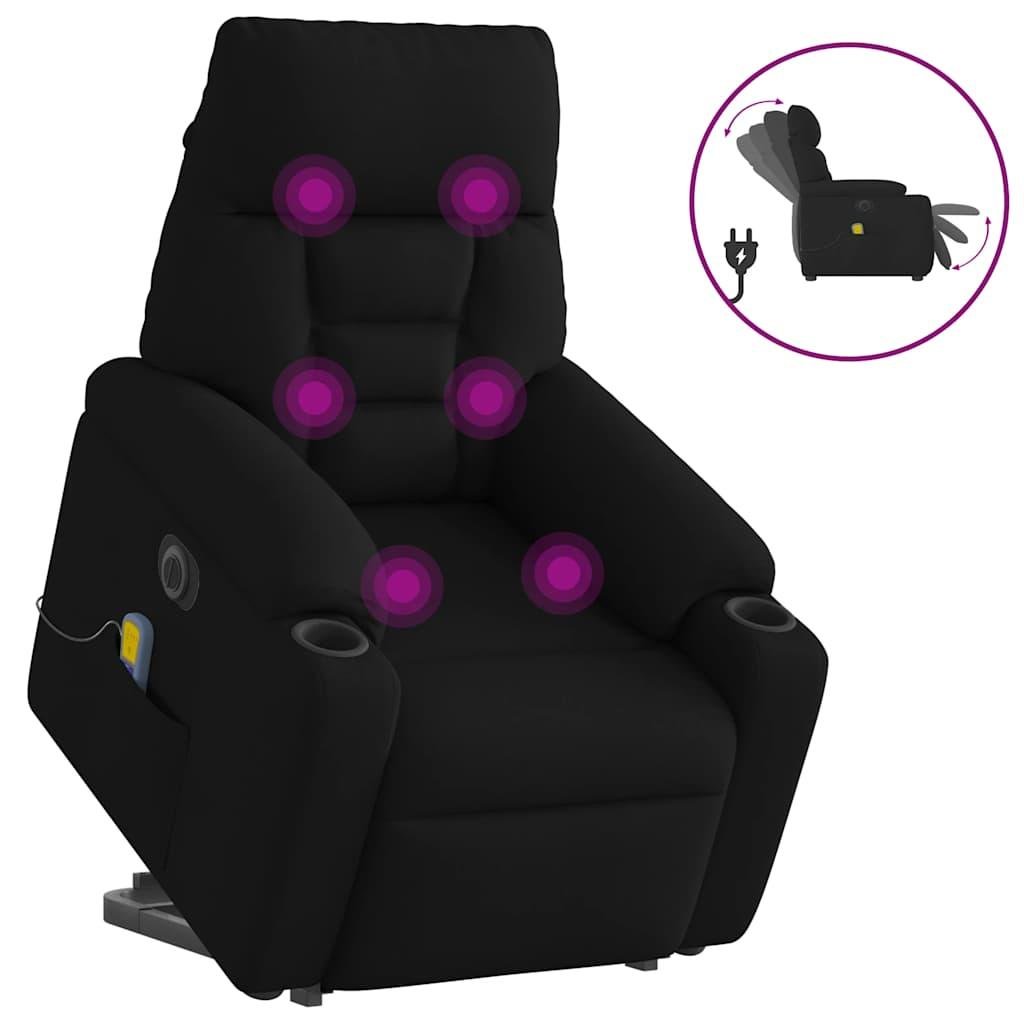 Elektrisk massagestol med løftefunktion stof sort