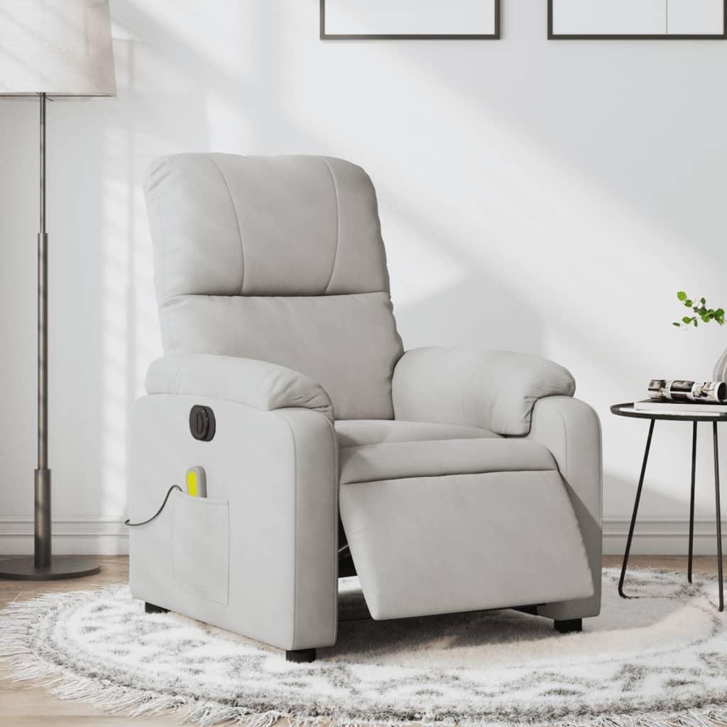 Massagestol mikrofiberstof lysegrå