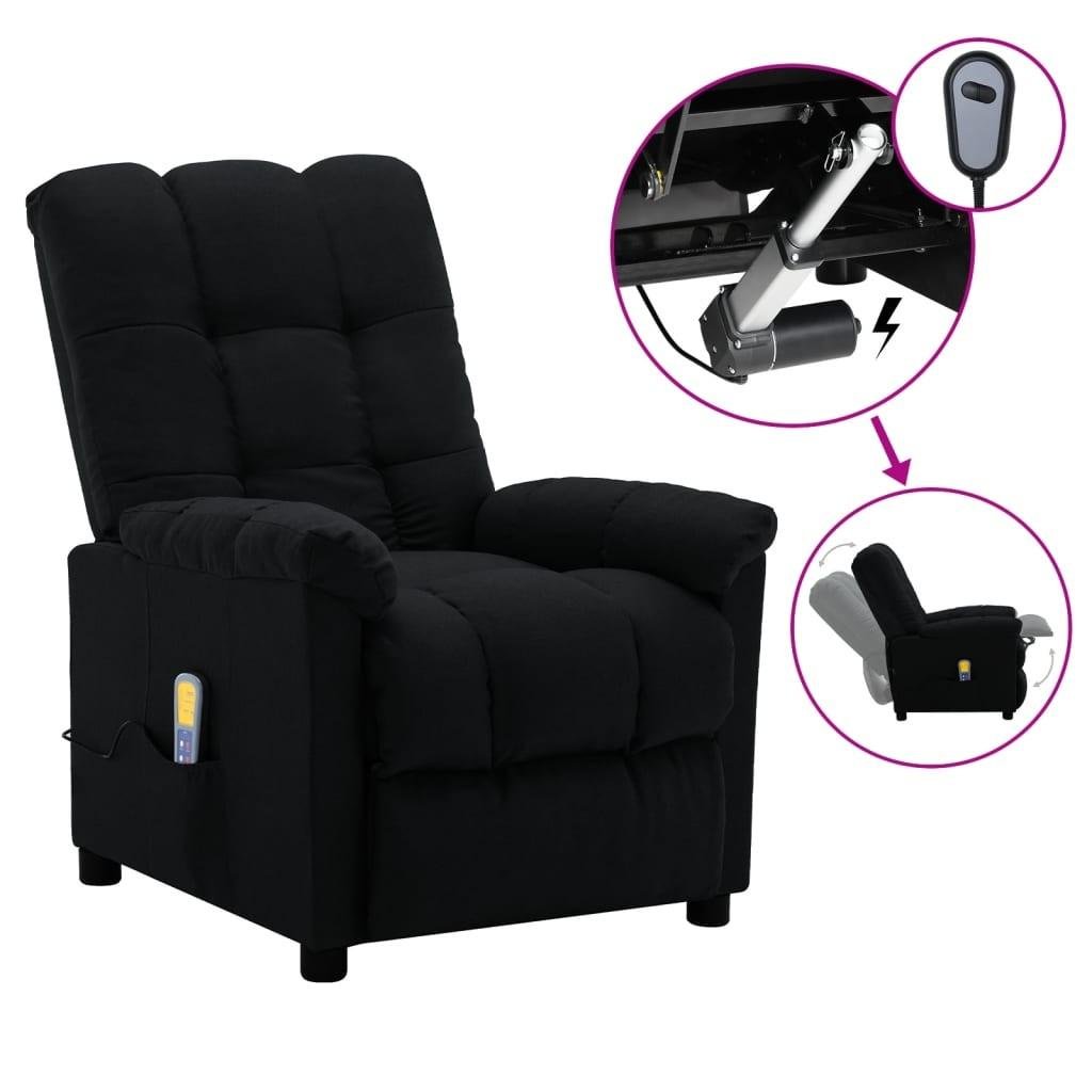Eldrevet massagestol stof sort