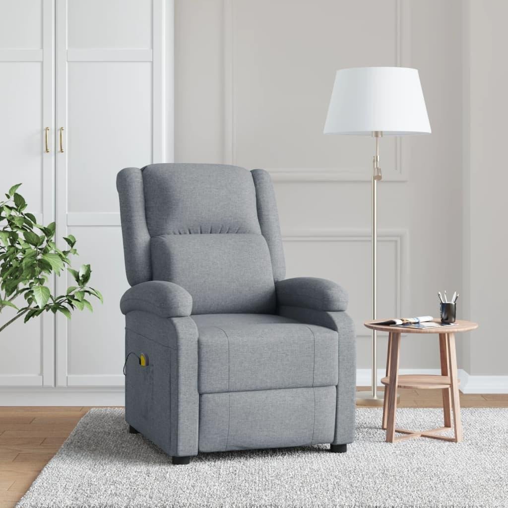 Massagestol stof lysegrå