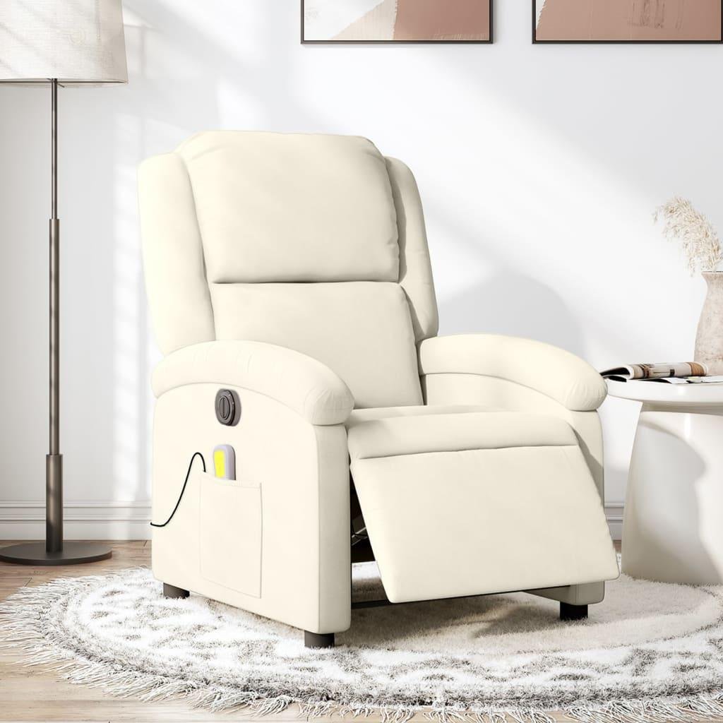 Massagestol velour cremefarvet